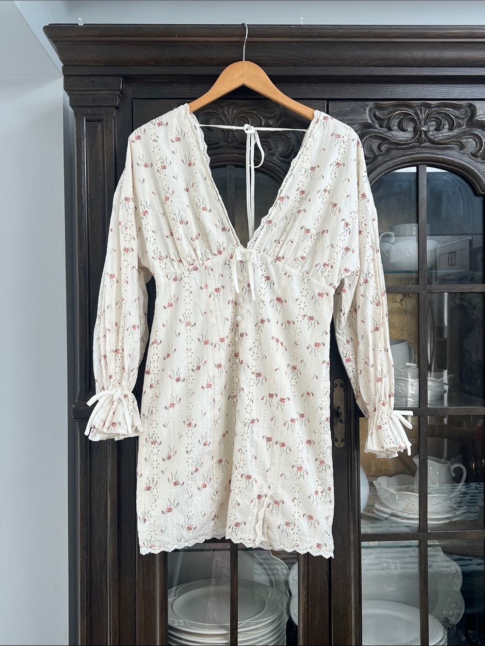 ASOS Cream Floral Eyelet Sundress with Pink Blooms